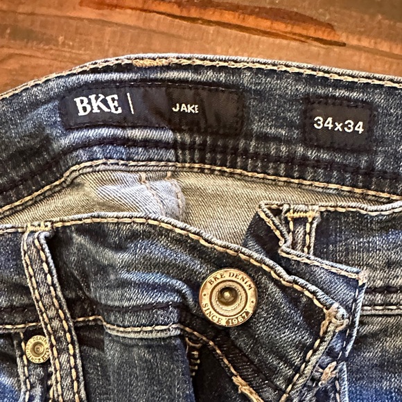 BKE Men’s Dark Blue Denim Jeans - Picture 2 of 3